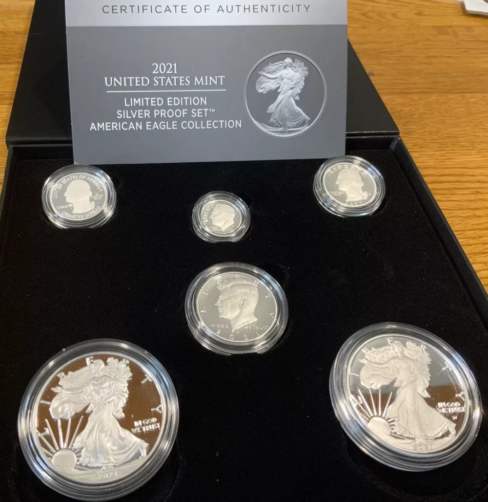 Limited Edition 2021 Silver Proof Set Am Eagle Collection COA& OGB